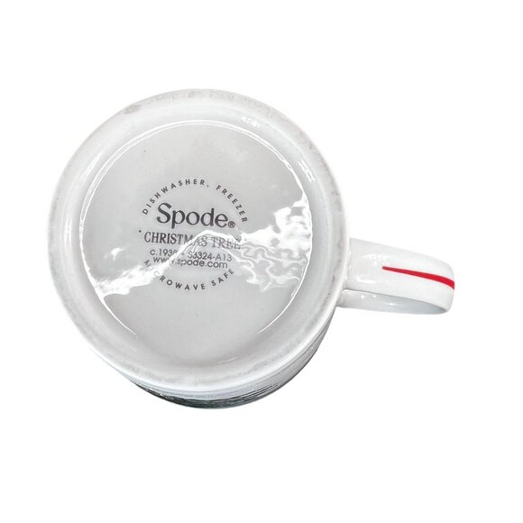 Spode Christmas Tree Red Trim Handle Mug 14 oz Holiday Original Box 4.5" - Picture 5 of 9